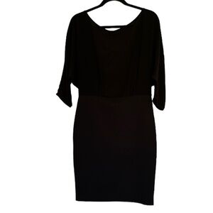 Missoni black mini dress 80’s style back wing sleeve cut out back size S